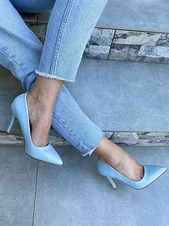 Туфлі жіночі S.S блакитні еко-лак каблук 10см 37р.40р. (4457) Коломыя