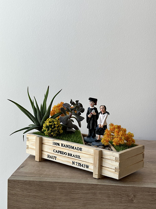 Школярка з портфелем фігурка для міні-саду, флораріуму, пісочного столу. Полістоун Одеса - фото 3