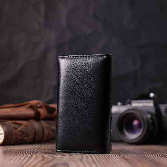 Практична ключниця із натуральної шкіри Чорний (ST Leather) Київ