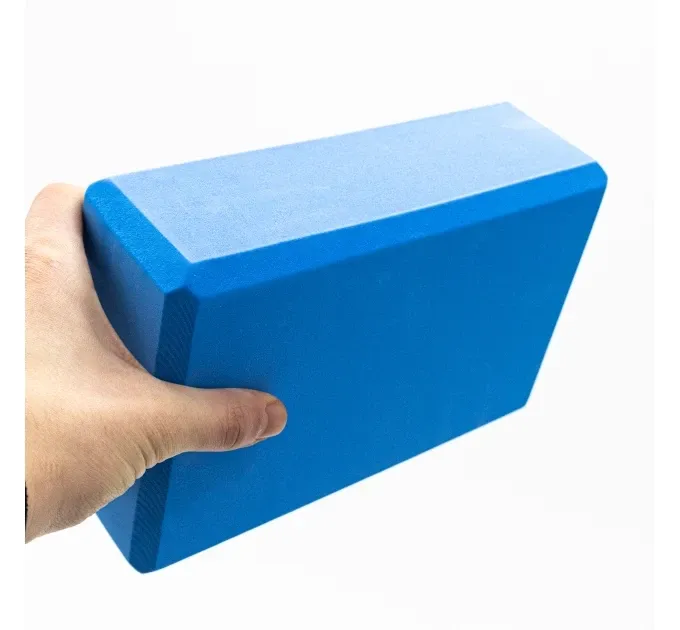 Блок для йоги, йога блок, кубик для фітнесу та розтяжки Profi Синий Бровары - изображение 1