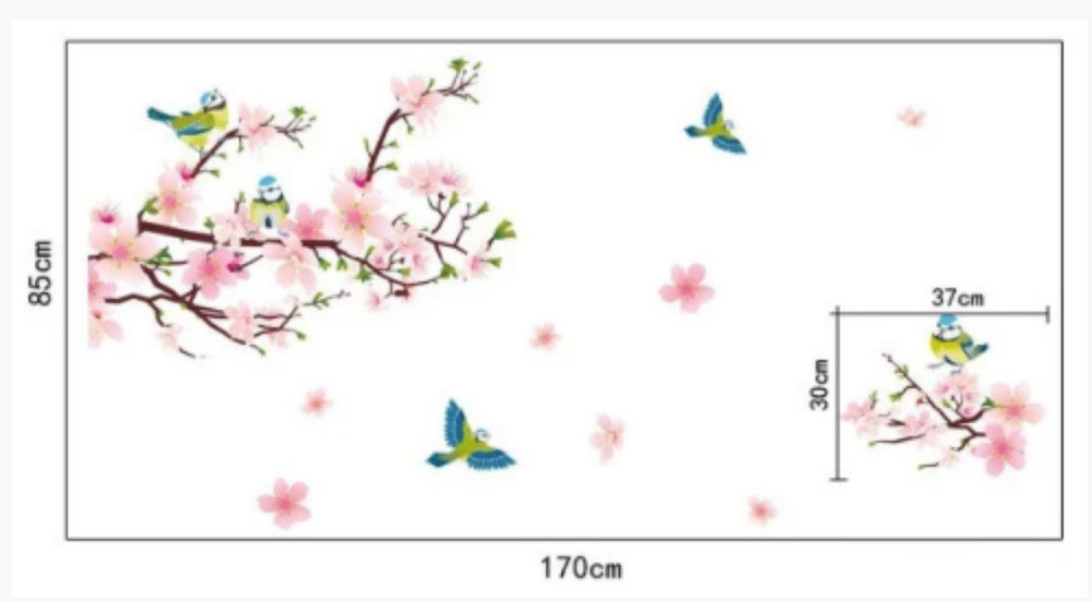 Наклейка вінілова на стіну Квітуча гілка Київ - фото 2