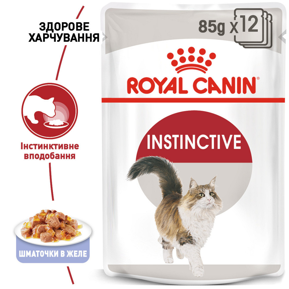 Вологий корм для дорослих котів ROYAL CANIN INSTINCTIVE IN JELLY 0.085 кг Київ - фото 2