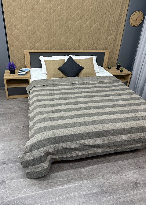 Плед 200х230 см (+-10см) Рогожка на овчине 