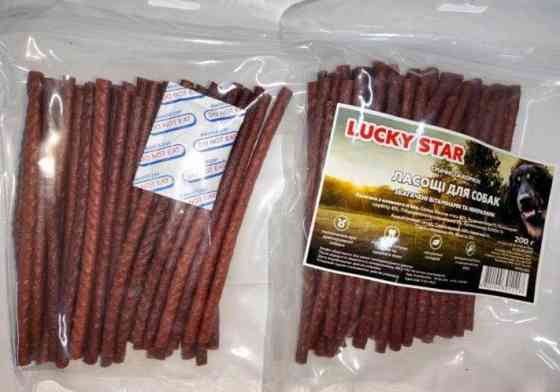 Лакомства для собак Тонкие утиные полоски 200 г Lucky Star PM058 Винница
