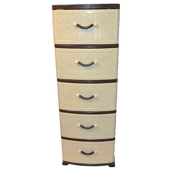 Комод пластиковий Efe Plastics 5 ящика 111х46х38 ротанг бежевий. Ефе пластик Одеса