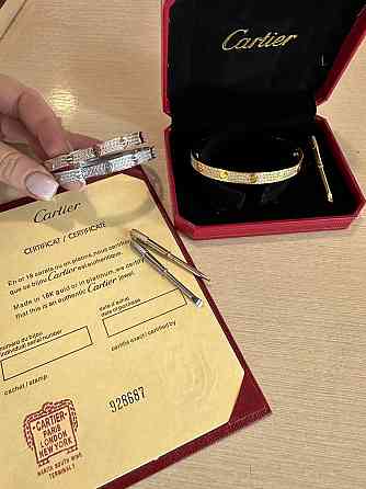 Браслет от Cartier с отверткой в мелким цирконием лимонный, розовый или серебро / Картье браслет отвертка Одесса