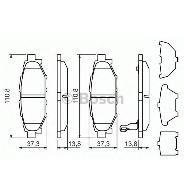 Гальмівні колодки Bosch дискові задні SUBARU Forester/Legacy/Impreza/Outback "R "0 0986494444 Харків - фото 2