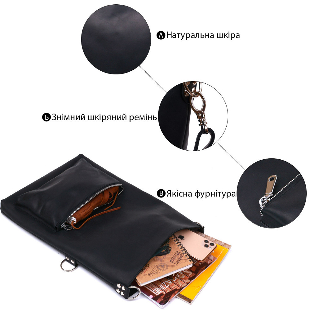 Стильная винтажная женская сумка Черный (SHVIGEL) Киев - изображение 8