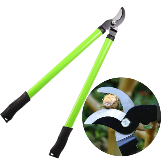 Сучкоріз садовий, секатор для саду і підрізування гілок з довгими 62 см прогумованими ручками, зелений Кам'янець-Подільський
