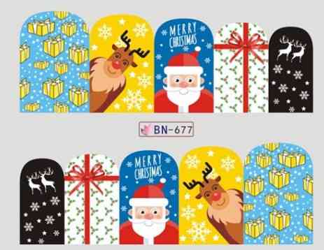 Новогодние наклейки на ногти BN-677 Киев