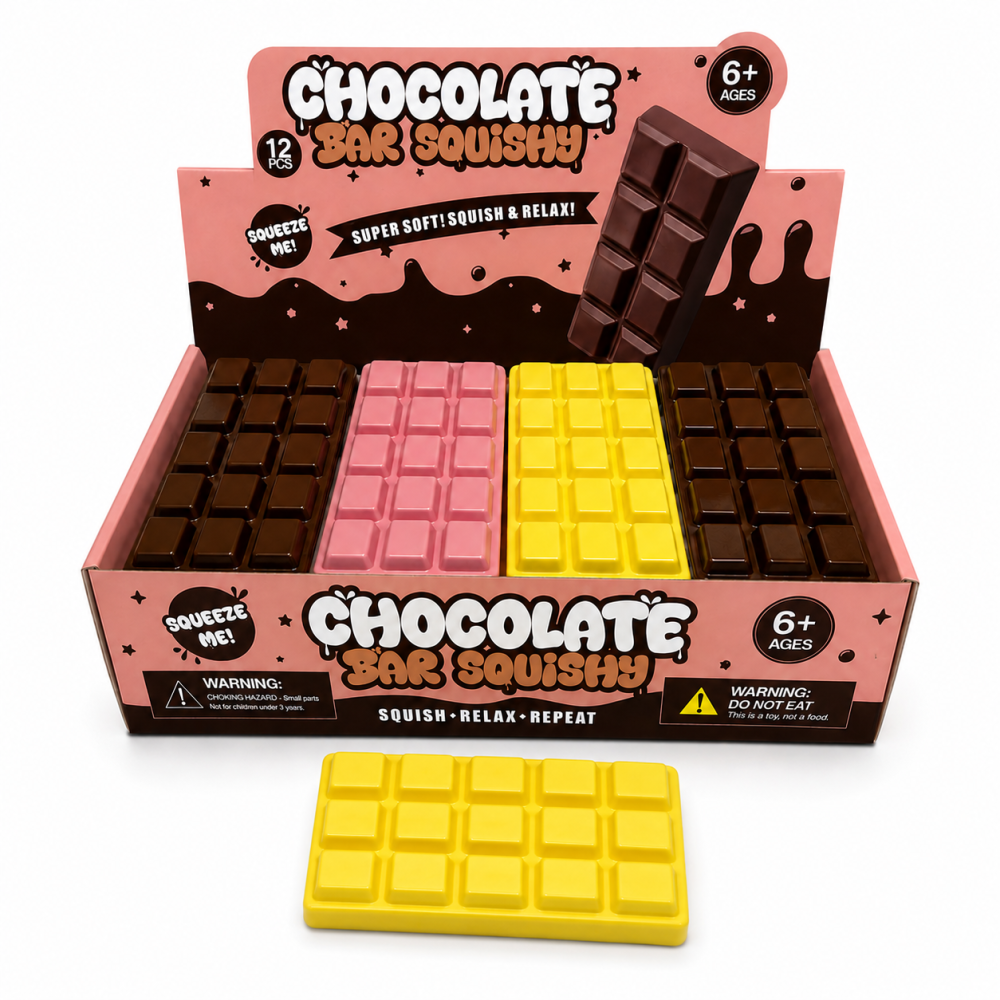 Сквіш-антистрес жовтий Шоколад Squishy Chocolate, м'яка іграшка для стиснення, 16 см Київ - фото 2