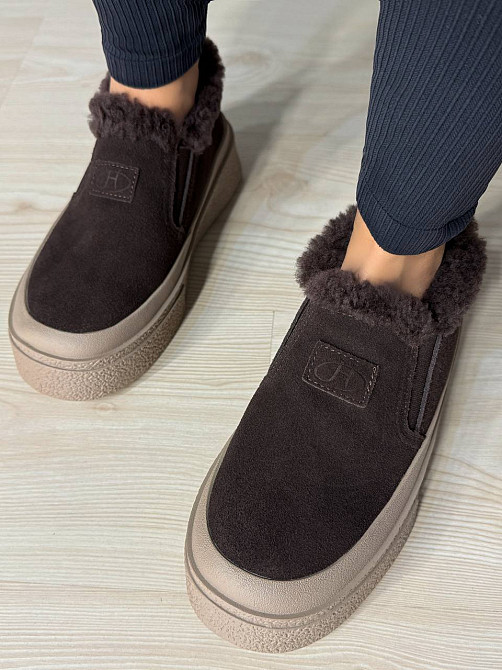 Черевики жіночі Hengji 660-2 замшеві кеди на хутрі коричневі , 40, 25 см Київ - фото 11