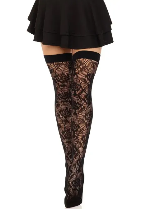 Панчохи Leg Avenue Wild rose net thigh highs One Size Львов - изображение 4