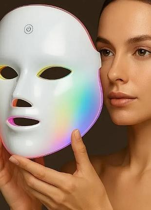 LED-маска для обличчя з 7 режимами світлотерапії для омолодження, боротьби з акне, пігментацією та з Київ - фото 5