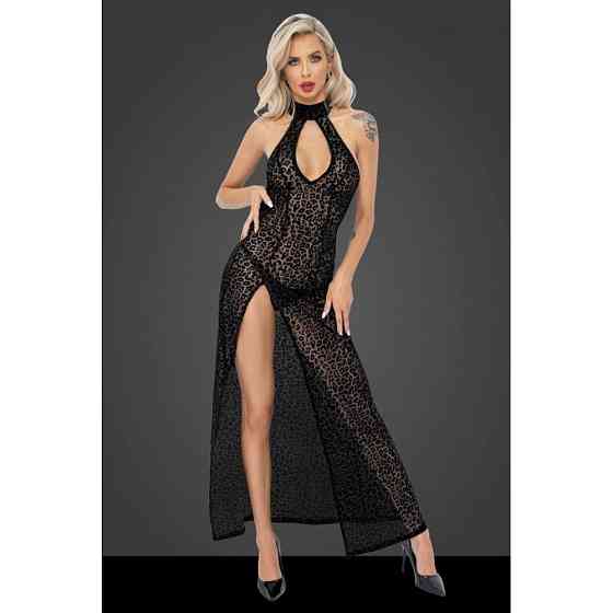Сексуальное длинное леопардовое платье Noir Handmade F288 Noir Dress long - black - L Sex Aura Киев