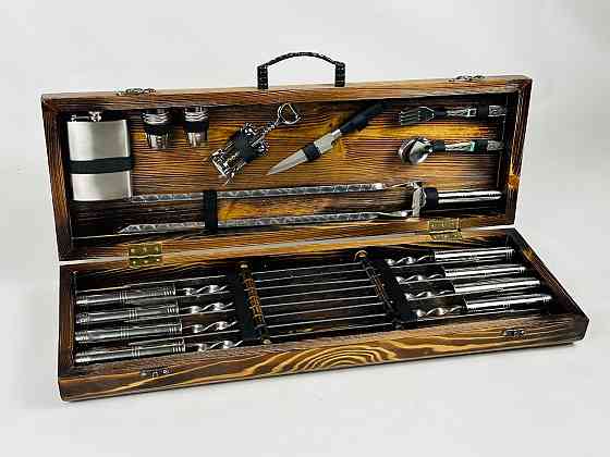 Подарунковий набір шампурів у дерев'яному кейсі СТАЛЕВИЙ HAPPY DAYS Тернопіль