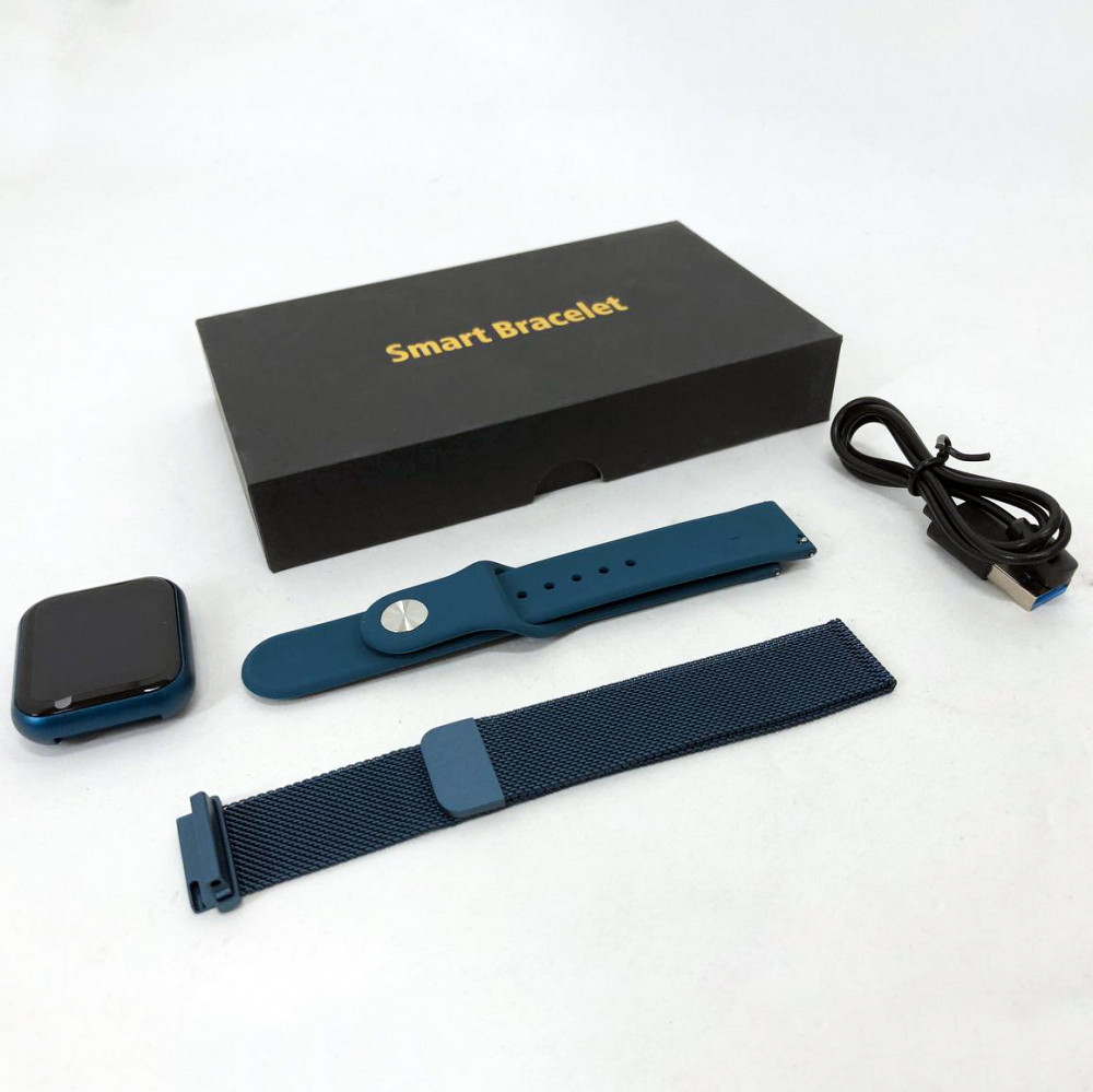 Smart Watch T80S, два браслета, температура тела, давление, оксиметр. Цвет: синий HY-44 Львов - изображение 16