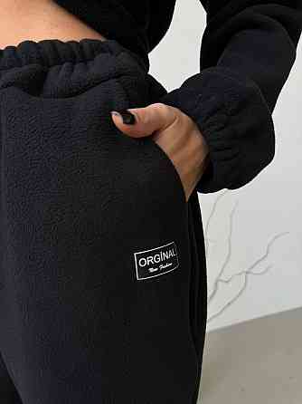 Женский повседневный костюм из плотного флиса полар. Черный, 46/48 Одесса