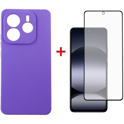 Чохол до мобільного телефона Dengos Xiaomi Redmi Note 14 4G Carbon + glass (Purple) (DG-KM-136) Вінниця - фото 1
