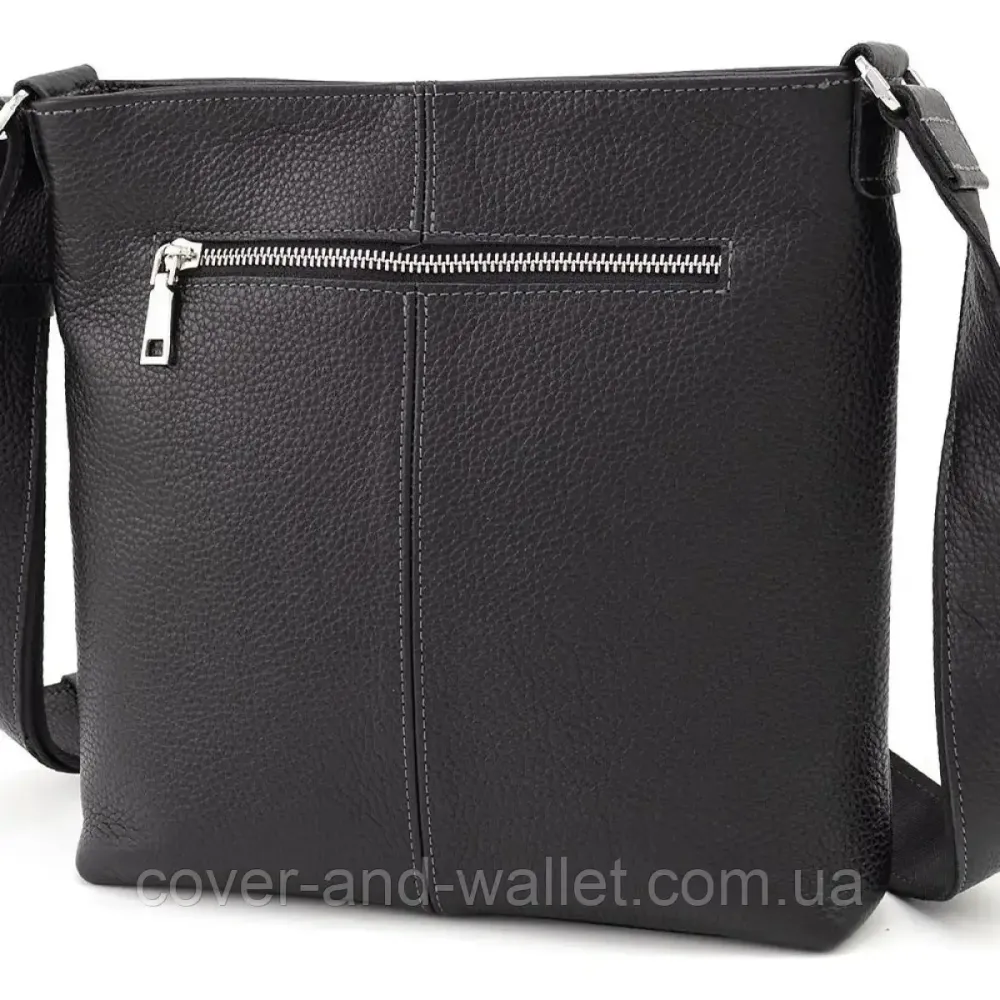 Модная мужская сумка планшет с натуральной кожи черного цвета Grande Pelle 749710 Киев - изображение 3
