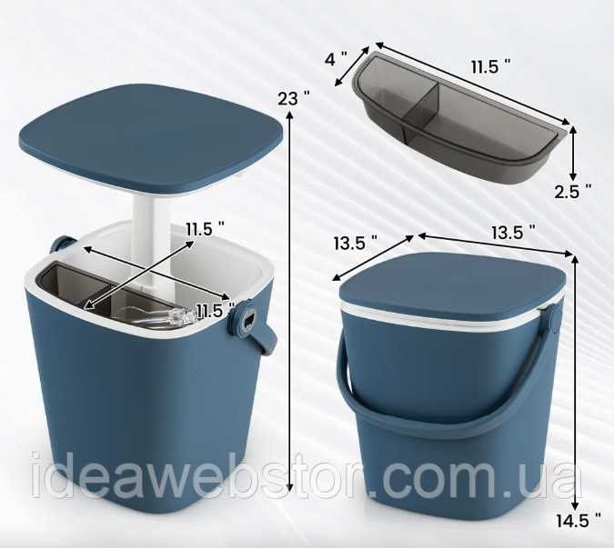 Стіл-холодильник Costway Gobar 3-в-1 з підйомною кришкою 15L синій Київ - фото 2