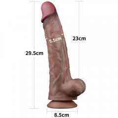 Фалоімітатор - Dual-Layered Silicone Cock 11.5" Brown Sex Aura Київ
