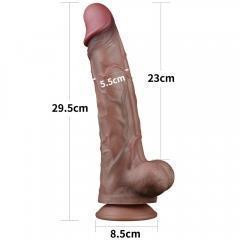 Фалоімітатор - Dual-Layered Silicone Cock 11.5" Brown Sex Aura Київ - фото 2