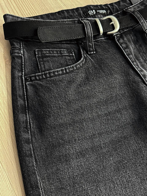 Джинсы женские Cracpot 1563 клеш mom flare с ремнем черные, черный, 27, 27, 74 см, 102 см Киев - изображение 19