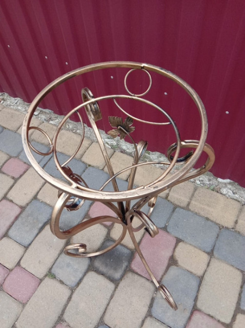 Подставка кованая для цветов «Тюльпан» на 1 вазон, стойка под цветы, вазон Киев - изображение 4