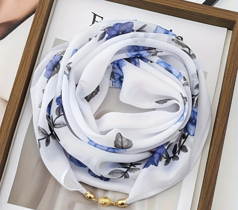 Набір подарунковий: шарф з магнітною застібкою, мило-букет і брошка знак зодіаку в подарунковій коробці Сміла - фото 6