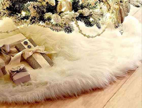 Коврик под елку 76 см белый Киев