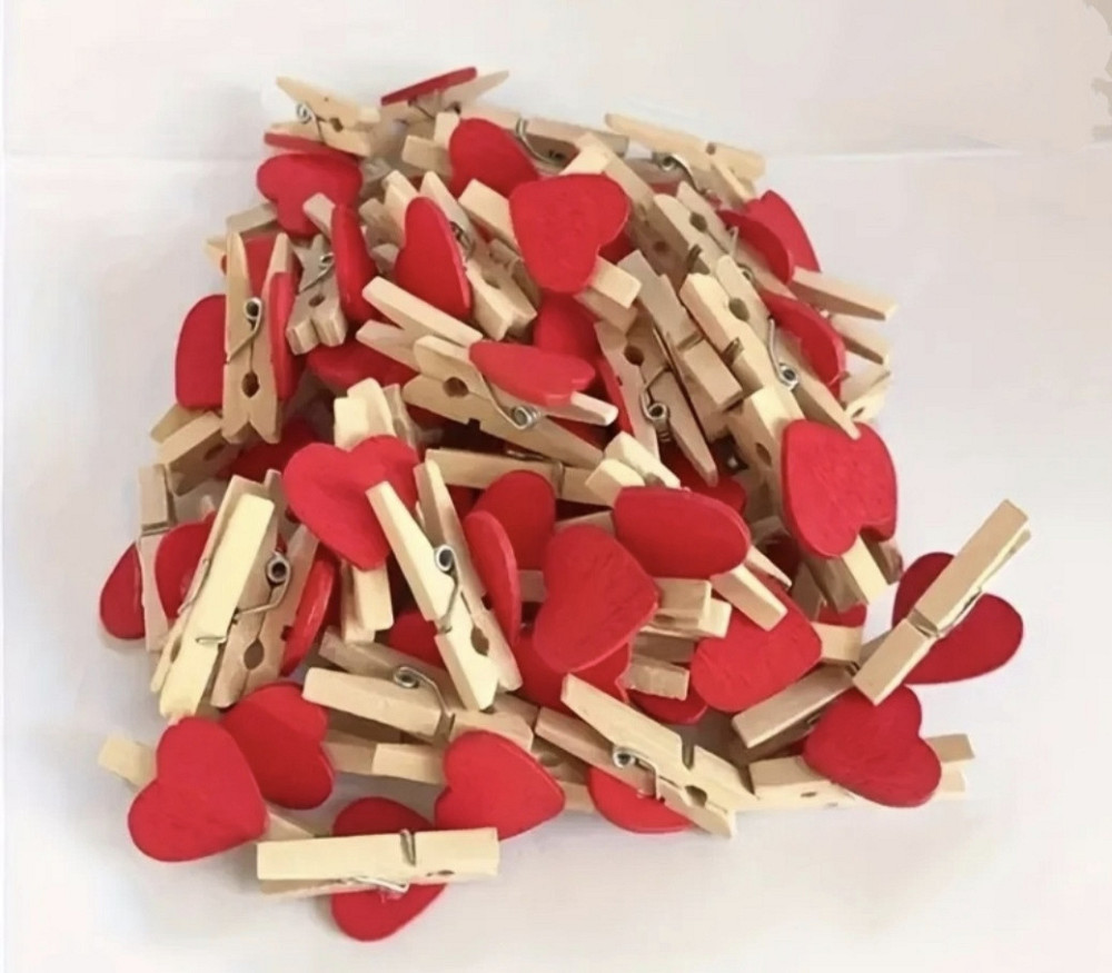 Декоративні маленькі прищіпки з сердечками 10 шт Сміла - фото 5