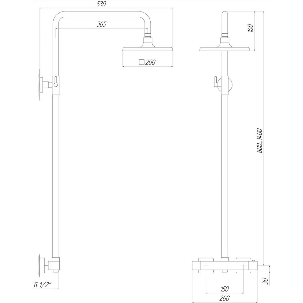 Душевая система Globus Lux Termostatic Q GLM-0040T (000018475) Киев - изображение 5