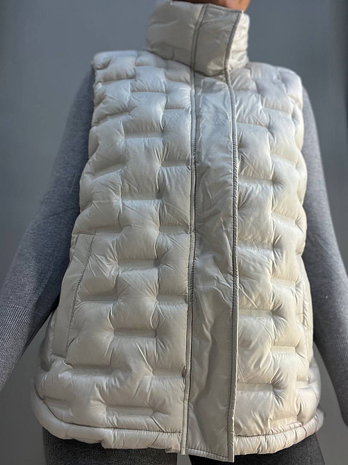 Жилет женский A-N 8040 стеганый средней длины воротник стойка аэропух светло серый, светло-серый, 44 Киев - изображение 15