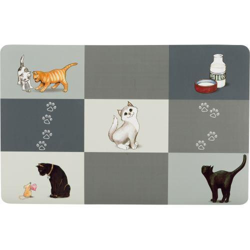 Килимок Trixie Patchwork під миски для котів, пластиковий, 44х28 см (сірий) Київ - фото 1