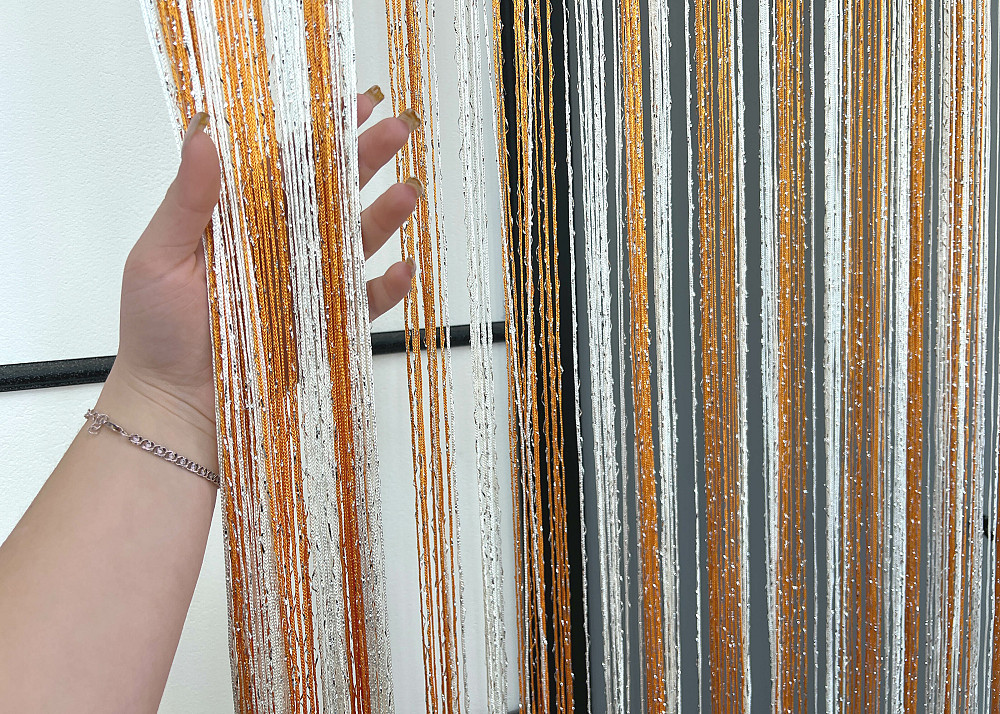 Штори-нитки з люрексом Білий з помаранчевим 300х300см 1 шт (61-128) Київ - фото 5