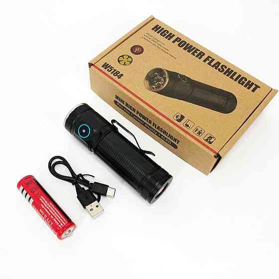 Фонарик светодиодный для туриста W5184-6XHP360, Перезаряжаемый ручной фонарь, Фонарь военный зсу YX-21 Львов