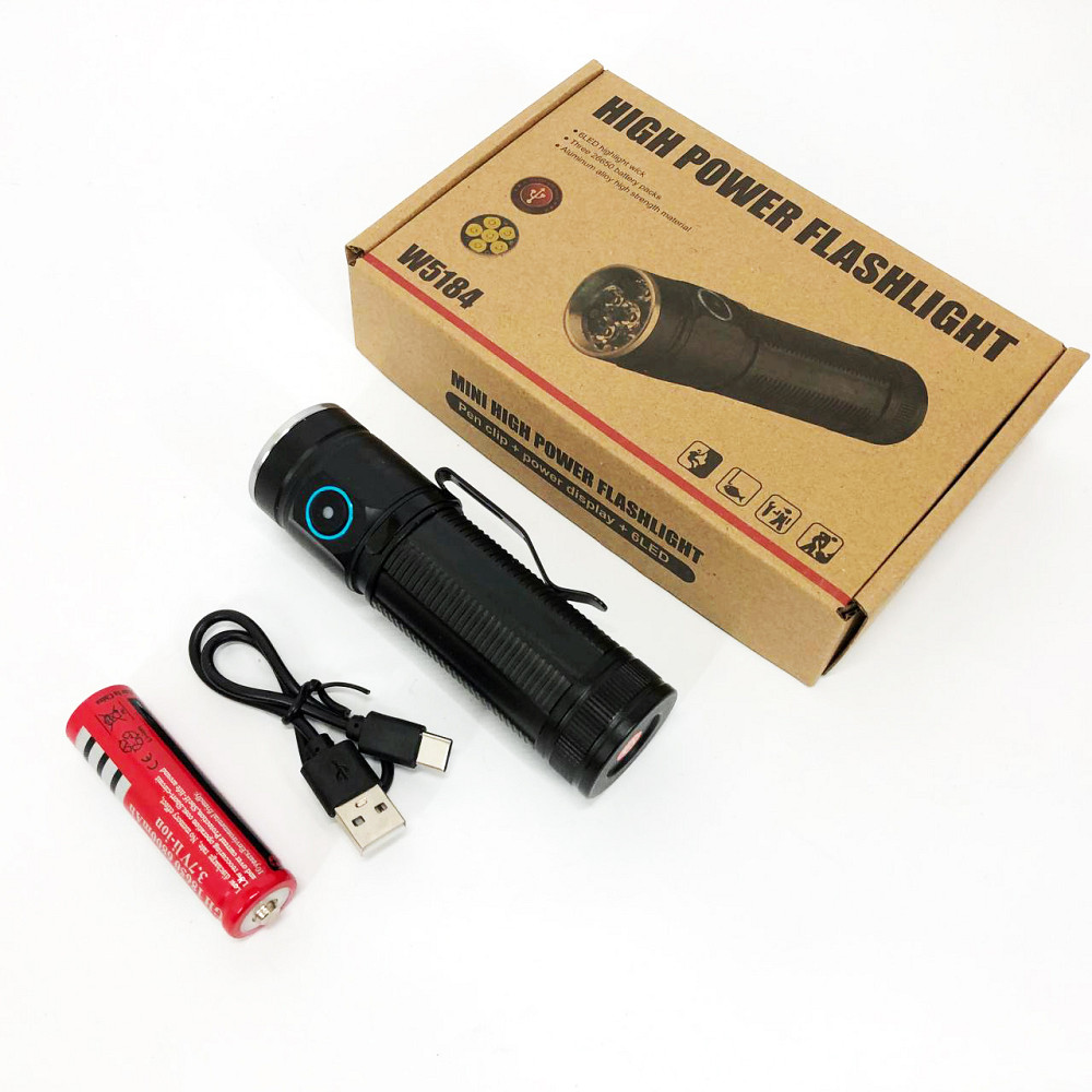 Фонарик светодиодный для туриста W5184-6XHP360, Перезаряжаемый ручной фонарь, Фонарь военный зсу YX-21 Львов - изображение 2