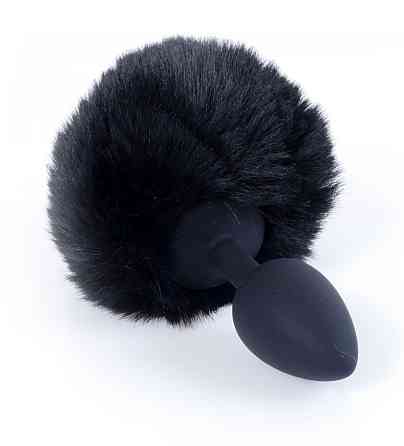 Анальная пробка ( размер S ) с хвостом Boss Series - Silicon PLUG Bunny Tail Black, BS6400100 Sex Aura Киев