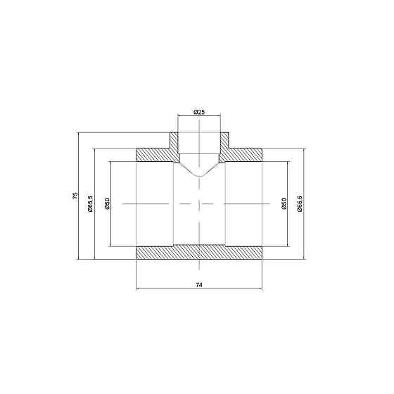 Тройник PPR Thermo Alliance 50х25х50 Київ