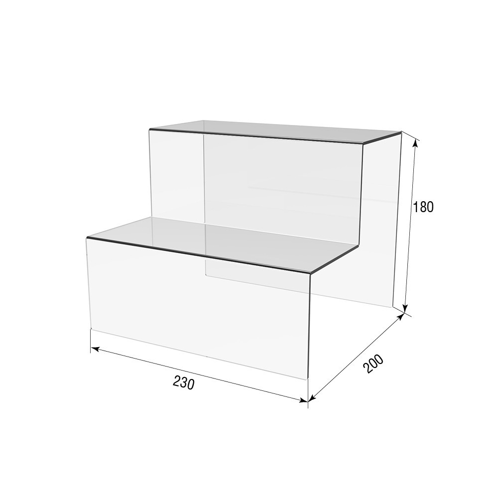 Горка EKOSTAR под товар на 2 ступеньки из акрила 230х200х180 Киев - изображение 3