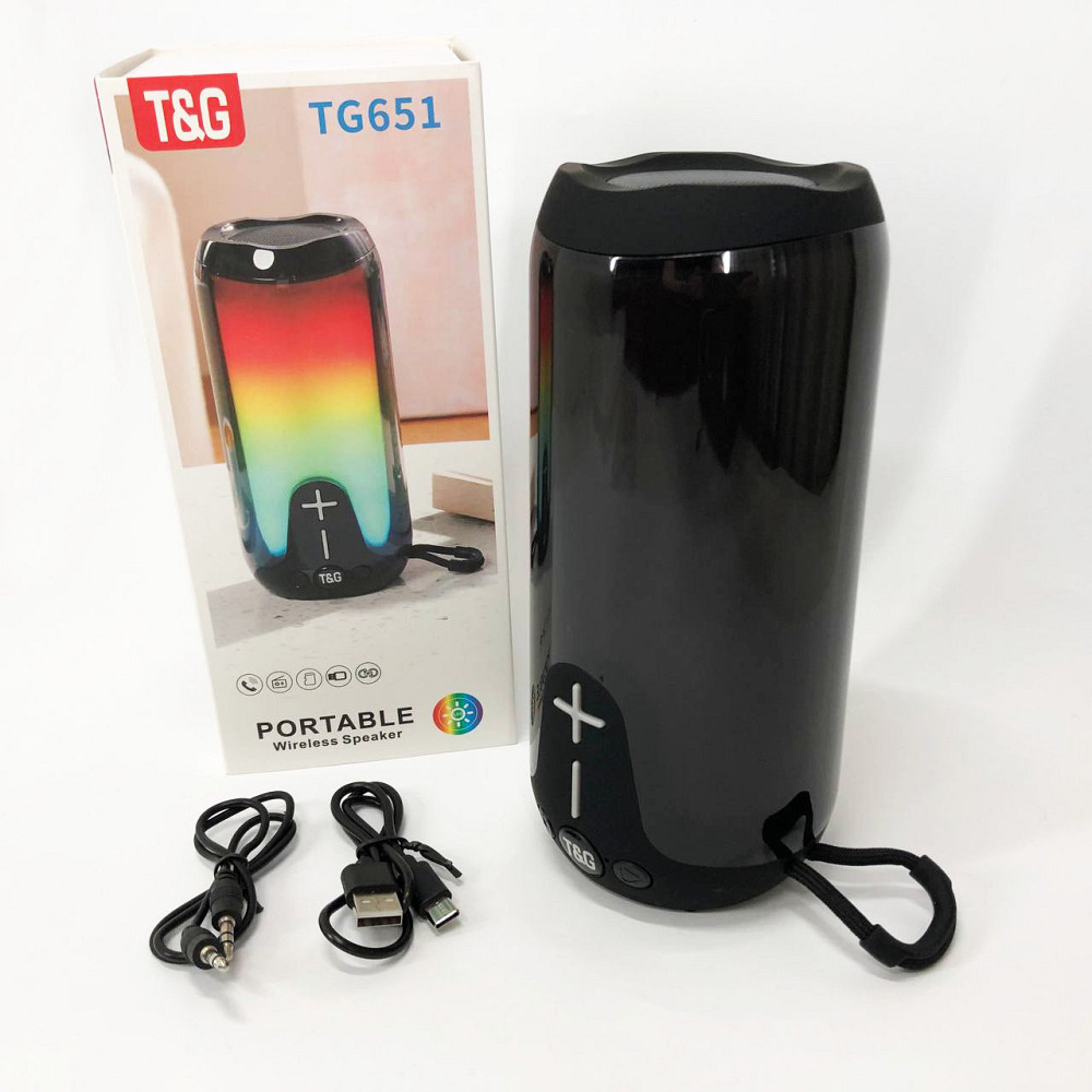 Колонка з динамічним led підсвічуванням TG651, Акумуляторна переносна колонка Блютуз для пляжу RK-43 Львів - фото 6