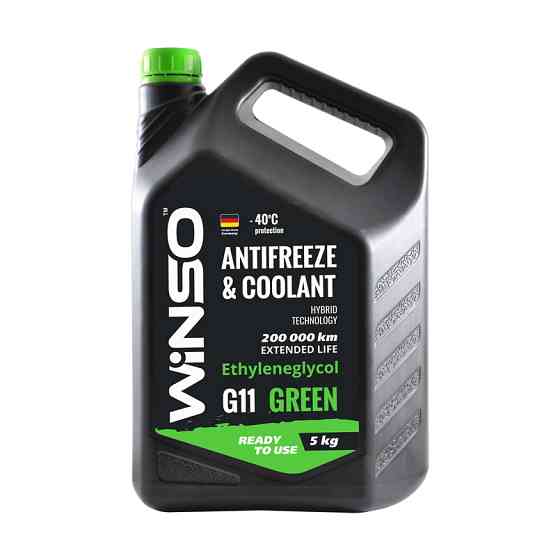 Антифриз Winso Antifreeze & Coolant Green G11 -40°C зелений готовий 5кг Львів