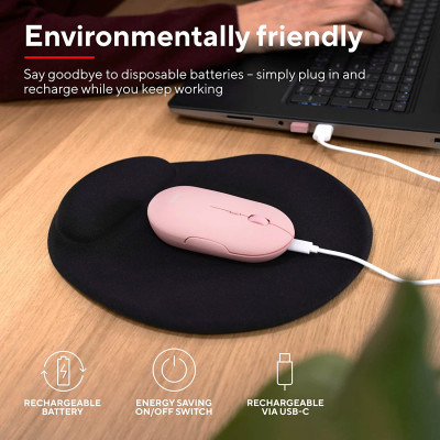 Мышка Trust Puck Wireless/Bluetooth Silent Pink (24125) Винница - изображение 7