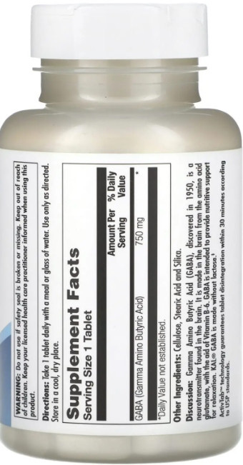 Габа KAL Gaba 750mg - 90 tabs Київ - фото 2