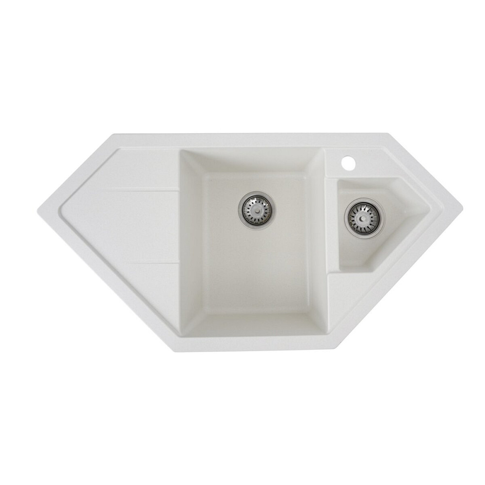 PLATINUM Гранітна мийка для кухні Platinum 9950 PANDORA матова Біла Київ - фото 1