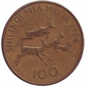 Імпали. Монета 100 шилінгів. 1994 рік, Танзанія. (БД) Полтава - фото 1