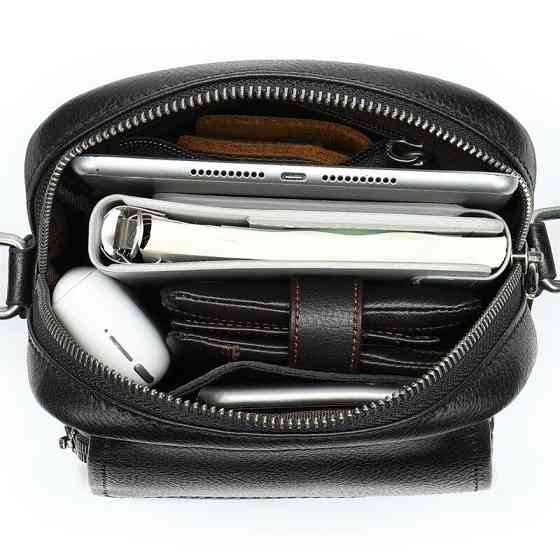 Сумка чоловіча шкіряна флотар Vintage 14943 Чорна Київ