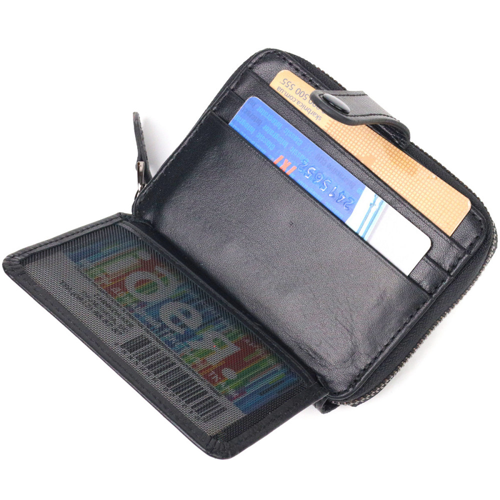 Красиве жіноче портмоне з натуральної шкіряної галдки Чорне (CANPELLINI) Київ - фото 10