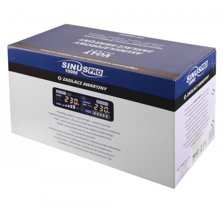 Гибридный ИБП инвертор Volt Polska SINUS PRO 1000E 12V 220V 700/1000W (3SP091012E) Киев - изображение 6